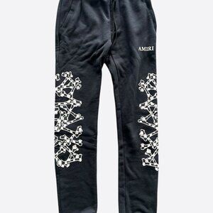 Amiri Black & White Checkered Bones Sweatpants